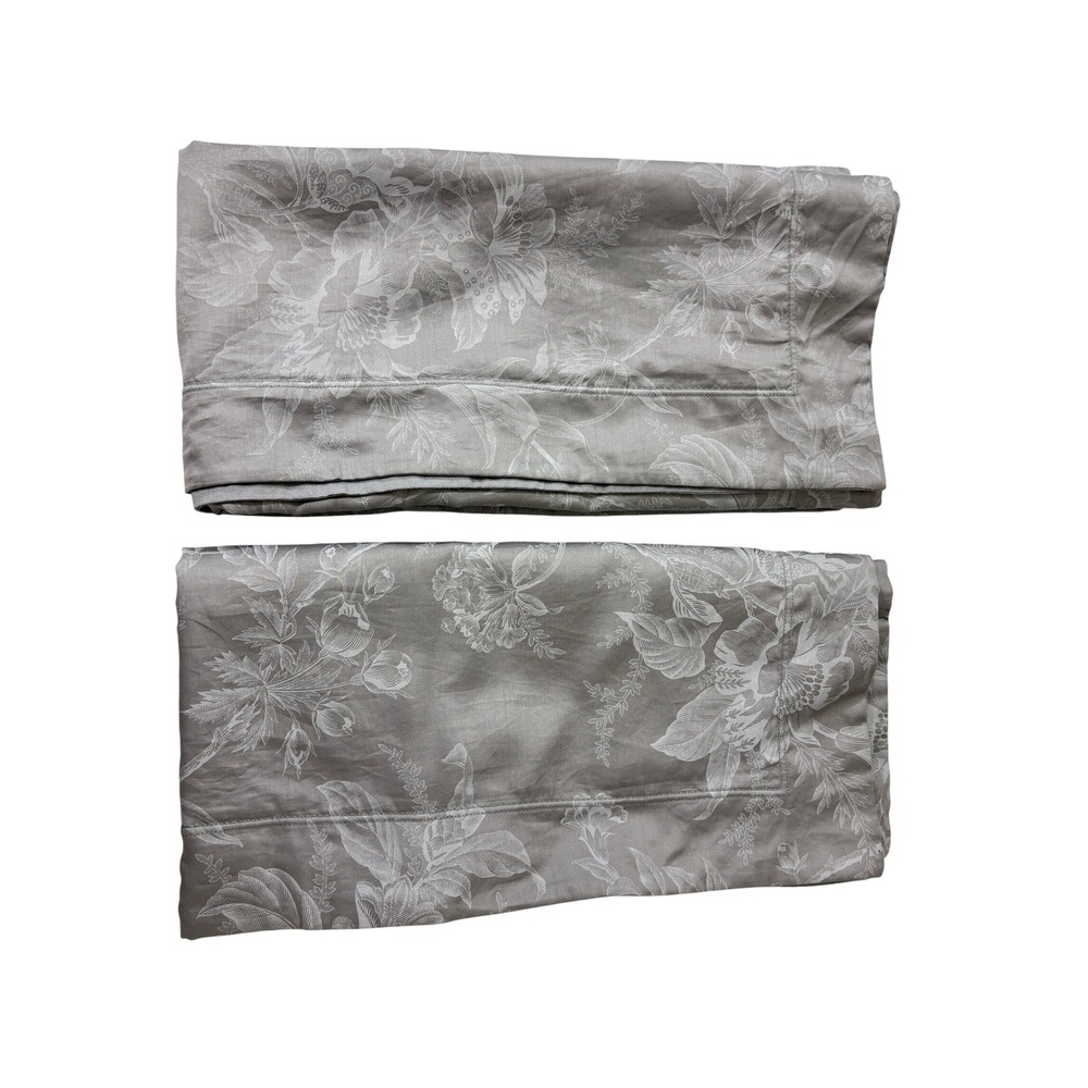 Yves Delorme Paris Aurore Floral Organic Cotton Euro Pillow Shams Set of 2 - Picture 2 of 11